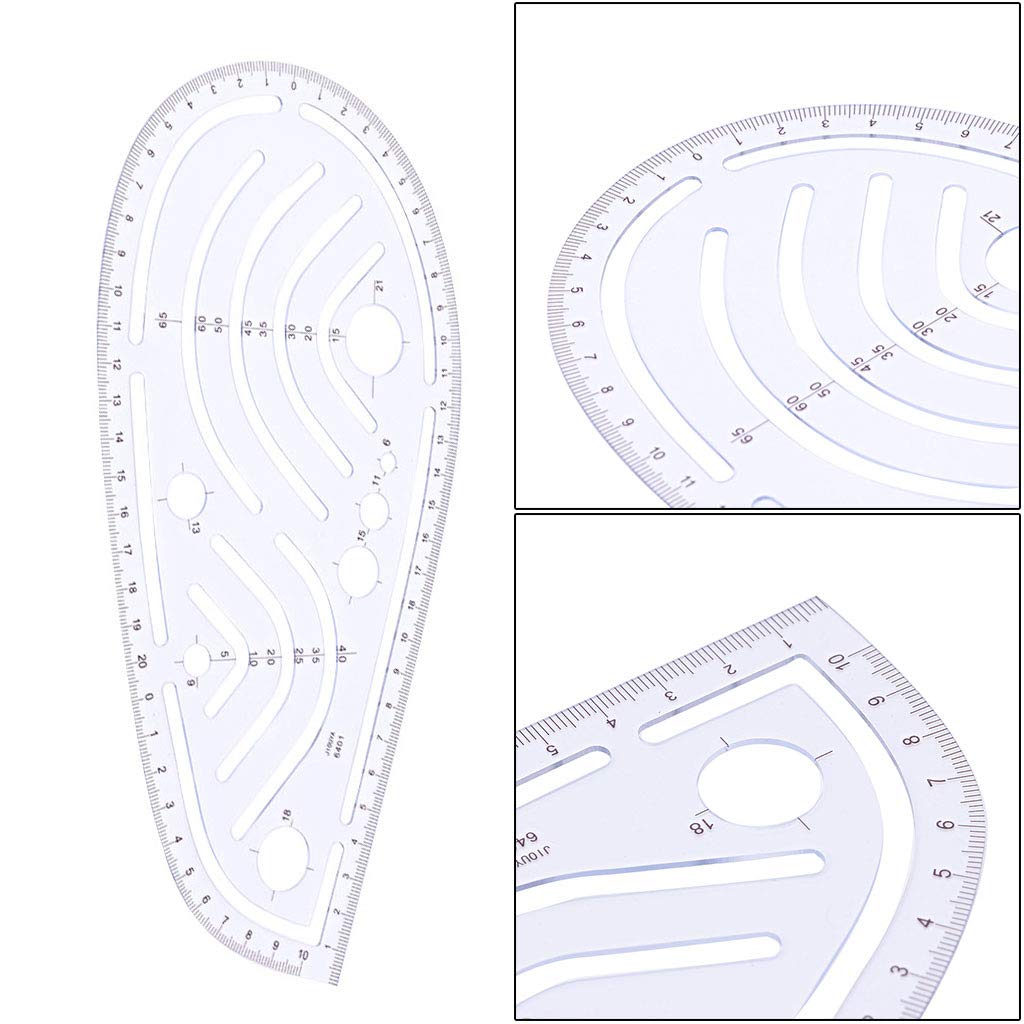 Plastic Sewing Square Ruler Tailor Drawing Craft Tool DIY Supply Tool French Metric Shaped Ruler