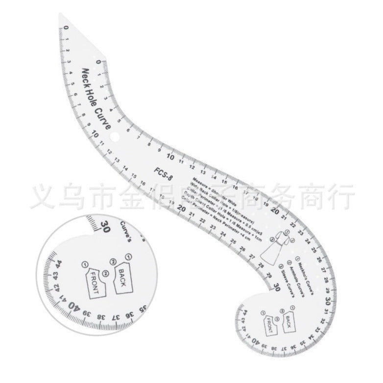HOHXFYP  French Curve Ruler, High Accuracy Clear Sewing Ruler Tailor Set,Durable Acrylic Sewing Pattern Making Tools for Pattern Making,Drafting,Drawing and Pattern Modification