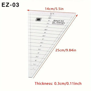 1pc Acrylic Sewing Ruler New Multi-functional Triangle Ruler Cutting Ruler Cloth Ruler Manual DIY Sewing Accessories And Tool